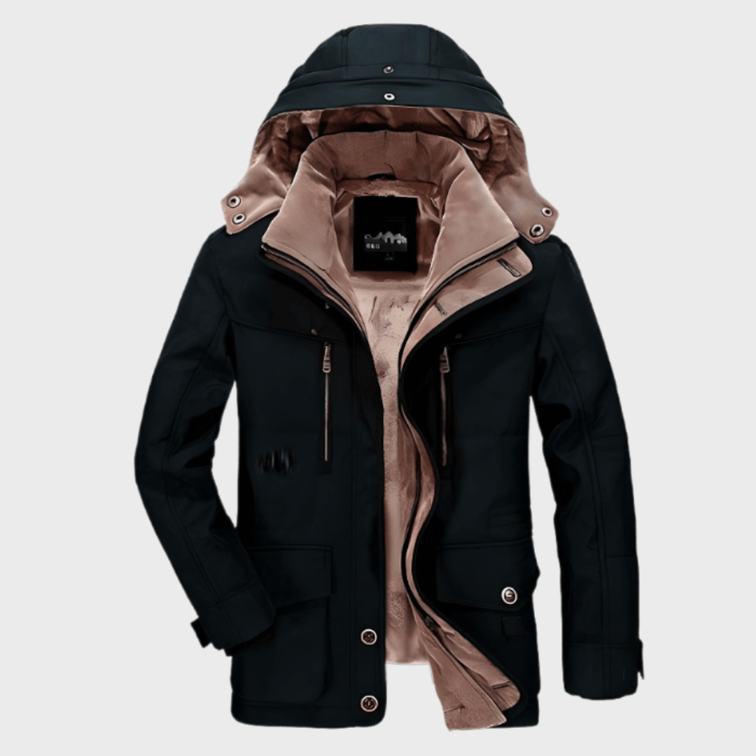 Kieran - Thick Winter Jacket for Men with Hood and Deep Pockets