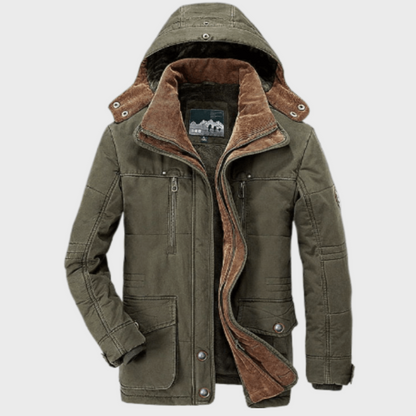 Kieran - Thick Winter Jacket for Men with Hood and Deep Pockets